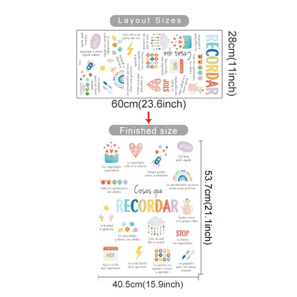Spanish English Wall Sticker Art for Kids Rooms - Smarsty