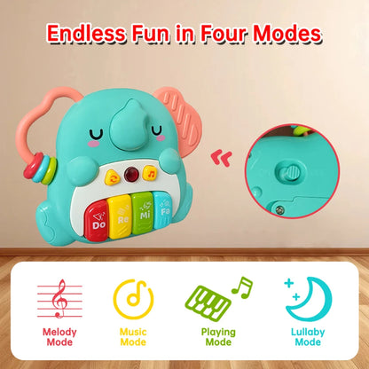 Kids Cartoon Piano Keyboard Game with Animal Sounds Flashing Light Music Baby Instrument Music Toys Educational Toys Kids Gifts by Smarsty