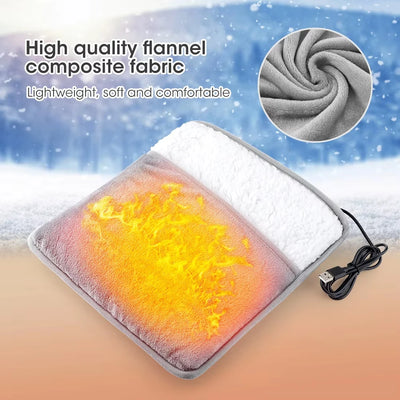 Winter Electric Foot Heating Pad USB Charging Soft Plush Washable Foot Warmer Heater Improve Sleeping Household Foot Warming Mat - Smarsty