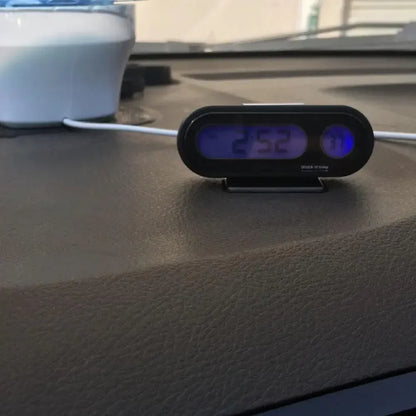 Car Dashboard Clock With Digital Thermometer And Display - Smarsty