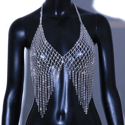 Sexy Mesh Tassels Chest Chain Necklace for Festivals - Smarsty