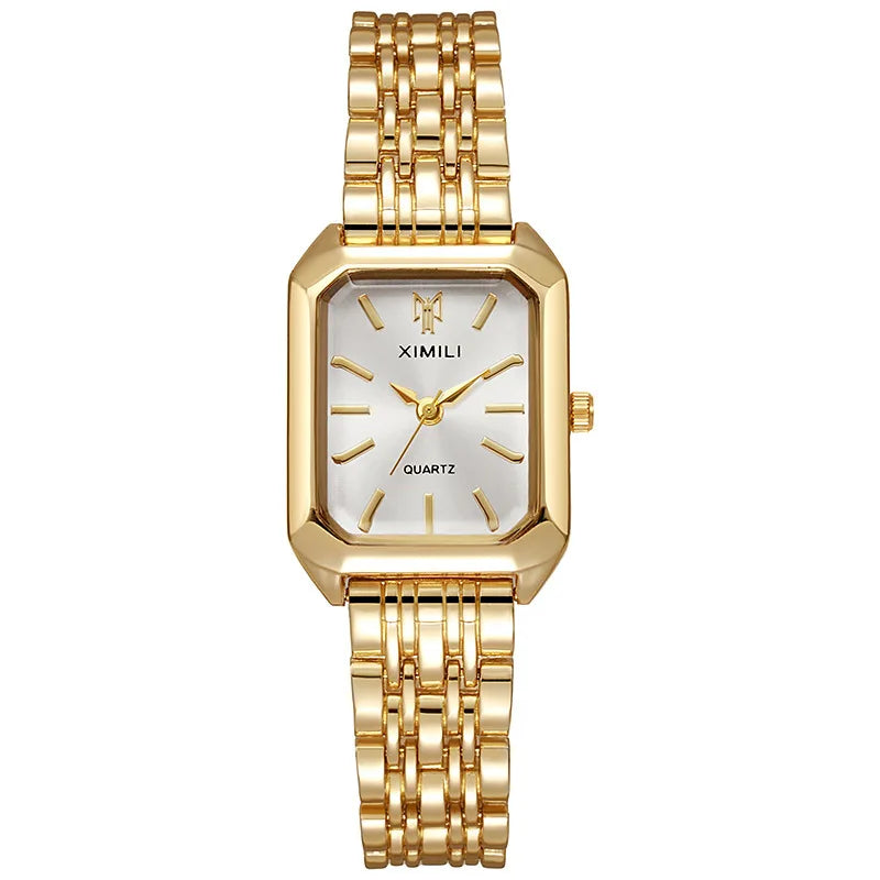 Luxury Gold Plated Women's Quartz Watch with Simple Design - Smarsty