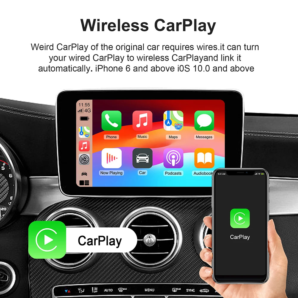 Plug And Play Wireless CarPlay Android Auto Adapter - Smarsty