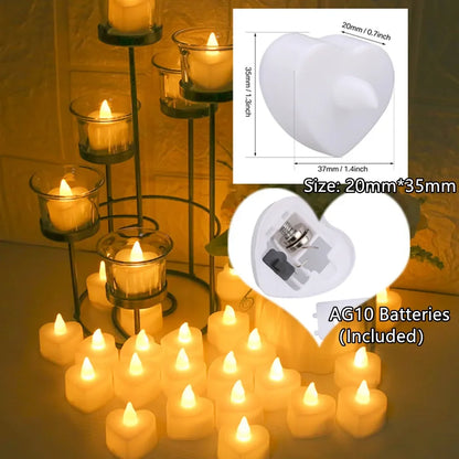 Flameless LED Votive Candles Set 100+Hour Lasting Electric Candles Battery Operated Tealight for Wedding Proposal Romantic Decor