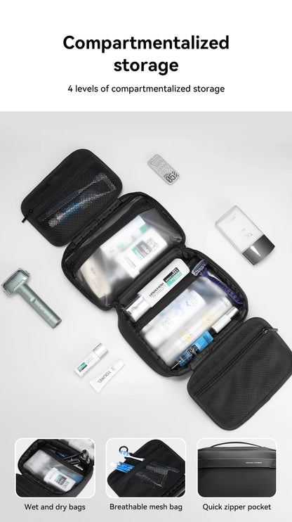 Mens Travel Toiletry Bag Waterproof With Dry Wet Separation - Smarsty