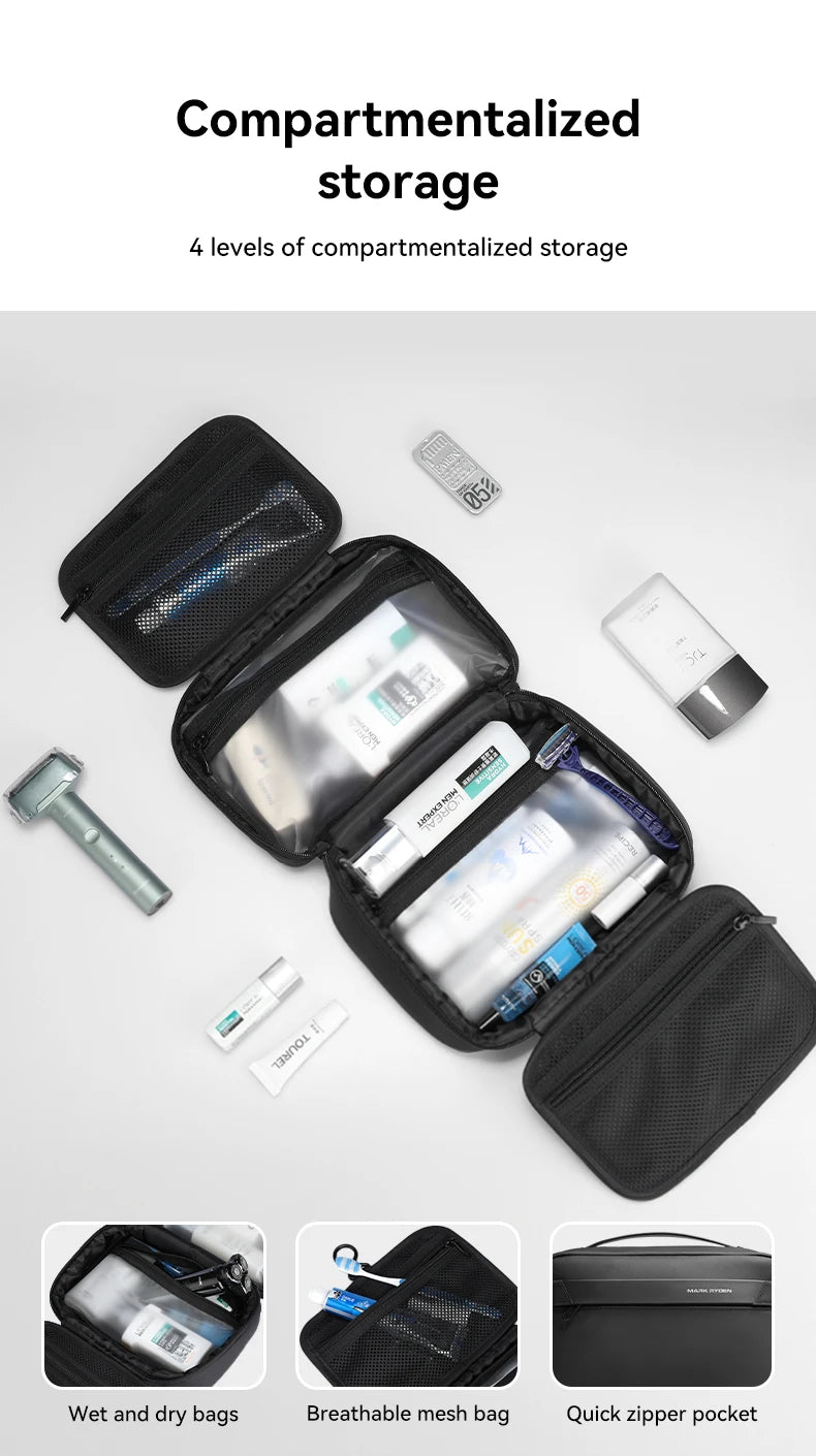 Mens Travel Toiletry Bag Waterproof With Dry Wet Separation - Smarsty