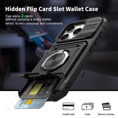 Galaxy S23 S24 Case With Magnetic Ring Kickstand Heavy Duty - Smarsty
