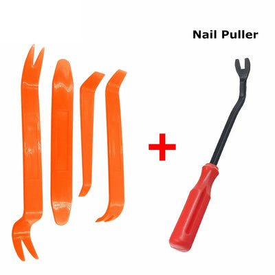 4pcs/Set Portable Car Panel Removal Tool Kit Nail Puller Radio Audio Door Pry Repair Clip Trim Dash Removal Installer Hand Tool - Smarsty