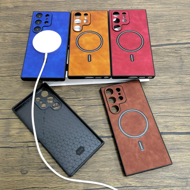 Luxury Leather Case For Samsung Galaxy MagSafe Wireless - Smarsty