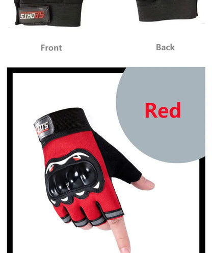 Men Half Finger Motorcycle Gloves Breathable Slip Resistant - Smarsty