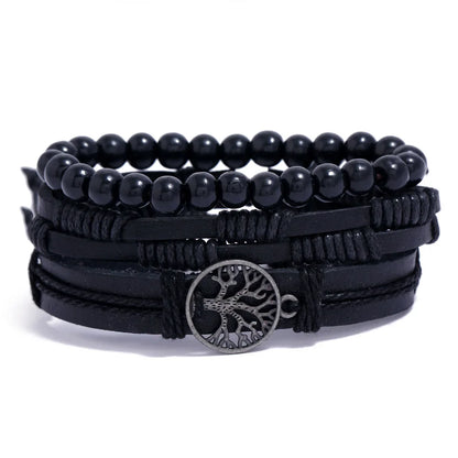 Braided Leather Bracelets for Men with Vintage Charms - Smarsty
