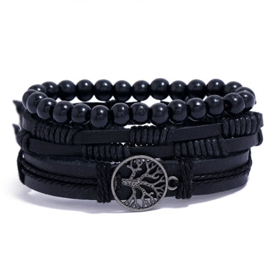 Men’s Leather Braided Bracelets Vintage Ethnic Wristband - Smarsty