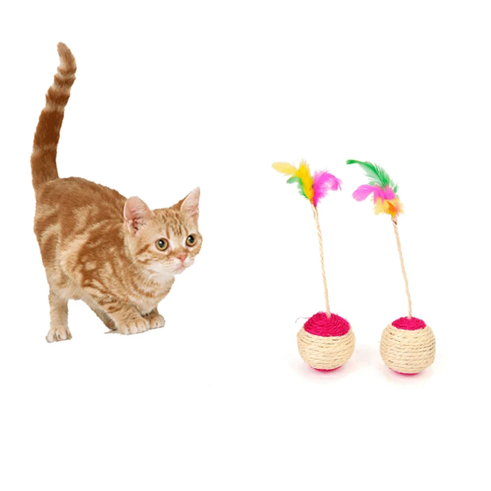 Interactive Colorful Feather Cat Toy for Engaging Play - Smarsty
