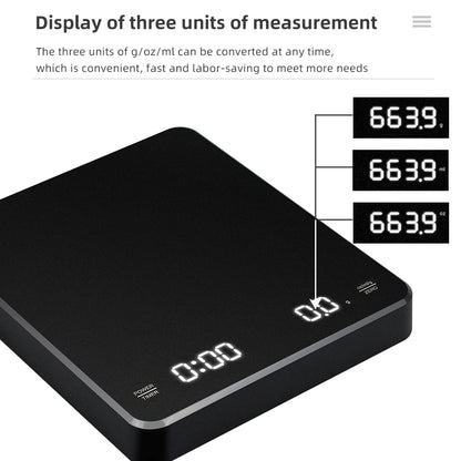 High Precision Digital Coffee Scale with Timer - Smarsty