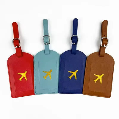 Stamped Leather Business Luggage Tag Suitcase Address Label Luggage Boarding Case Label Name ID Address Clip Travel Accessories - Smarsty