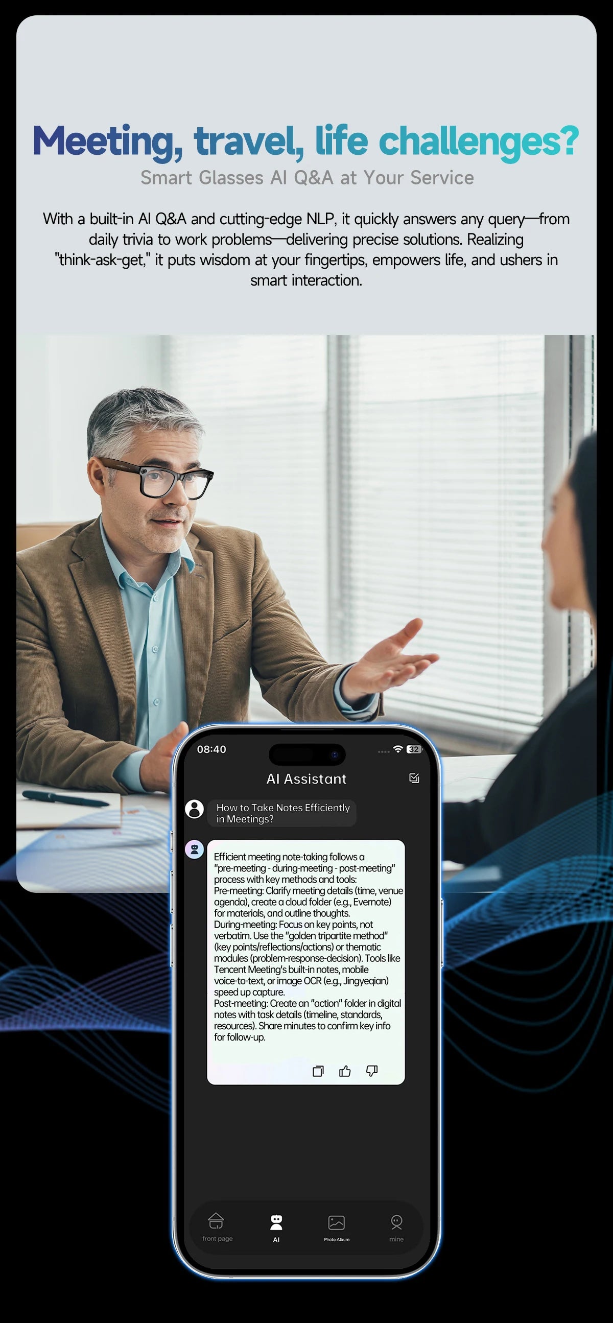 New 800W Camera AI Glasses Men Color-Changing Smart Translation Glasses Photo Video Recording Waterproof Call Smart Sunglasses - Smarsty