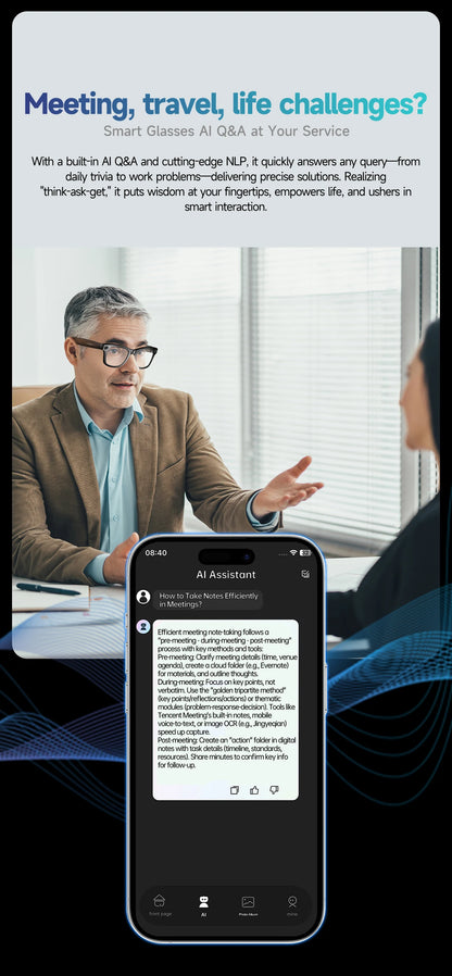 New 800W Camera AI Glasses Men Color-Changing Smart Translation Glasses Photo Video Recording Waterproof Call Smart Sunglasses - Smarsty