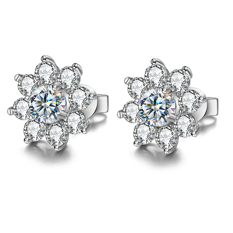 0.5Ct Moissanite Stud Earrings Sterling Silver Sparkle - Smarsty