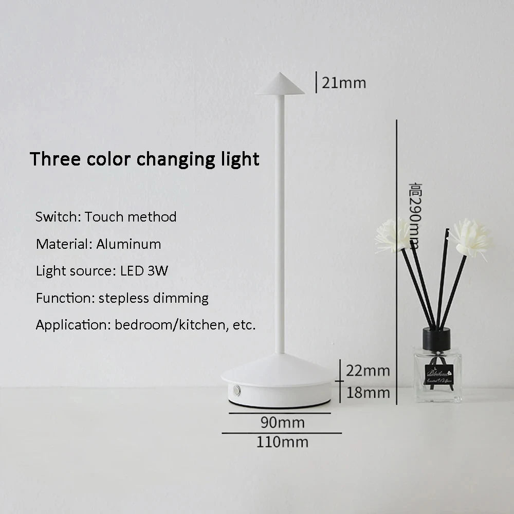 Rechargeable LED Touch Sensor Table Lamp with Dimming - Smarsty