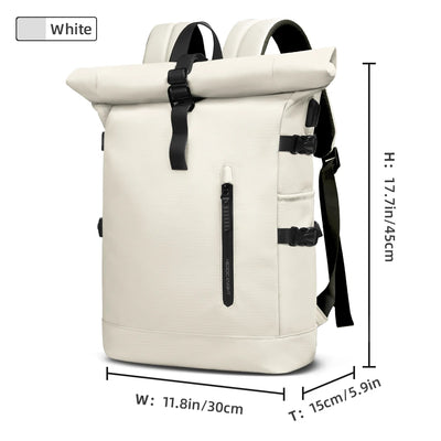 HK Expandable Travel Backpack Men Large Capacity Waterproof 15.6” Laptop Bag Hiking Rucksack Cycling Daypack Bag with USB Port - Smarsty