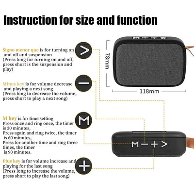 Portable Speakers Outdoor Bluetooth 5.0 Mini Oxford Loudspeaker Wireless Column 3D Stereo Music Player Surround Hifi sound Box - Smarsty