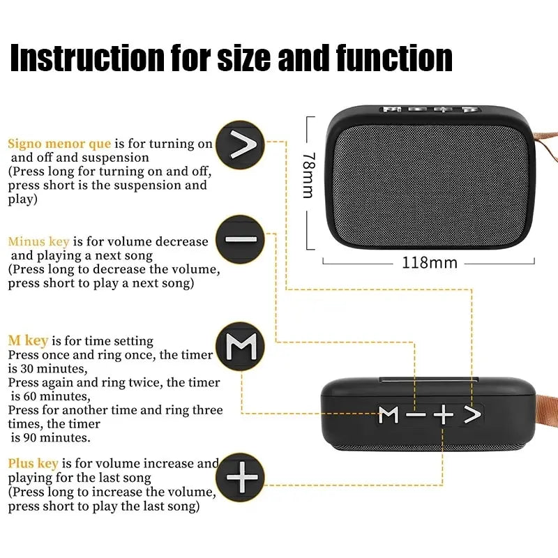 Portable Speakers Outdoor Bluetooth 5.0 Mini Oxford Loudspeaker Wireless Column 3D Stereo Music Player Surround Hifi sound Box - Smarsty