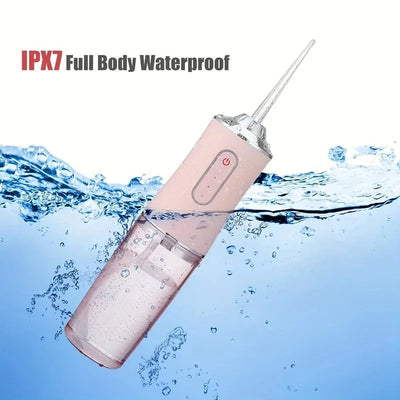 USB Portable Oral Irrigator Water Flosser Dental Water Jet Tools Pick Cleaning Teeth 200ML 4 Nozzles Mouth Oral Cleaning Agents - Smarsty