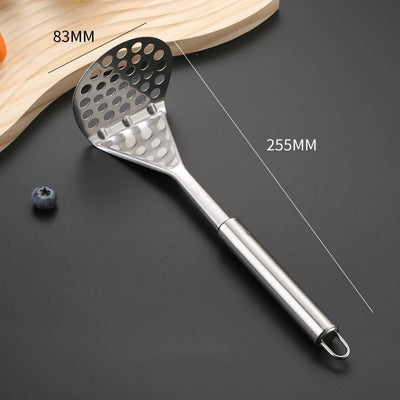 Stainless Steel Potato Masher Manual Fruit Vegetable Pressure Mud Machine Kitchen Children Food Crusher Complementary Gadget by Smarsty