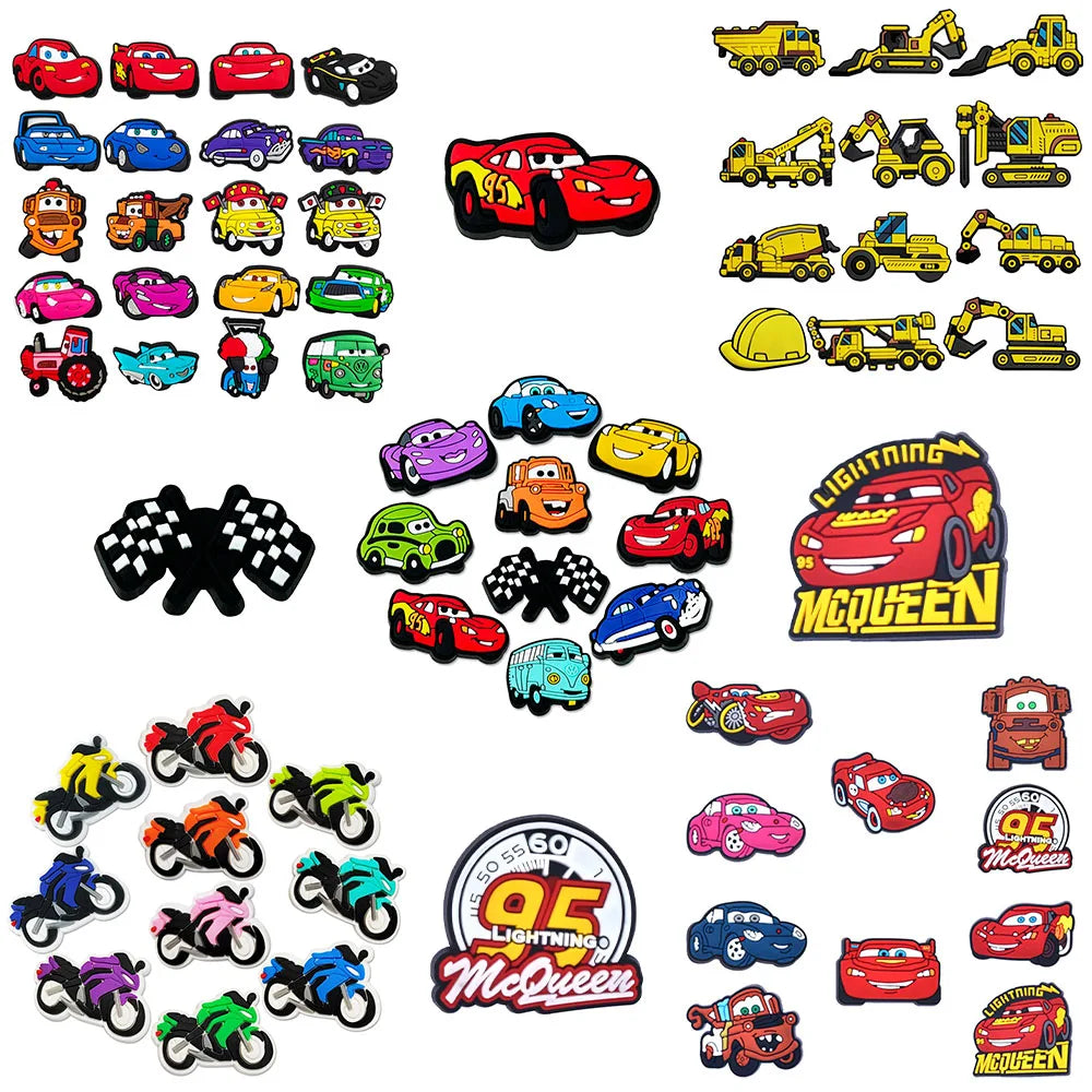 9-20pcs/set Disney Cars Truck Series for Park Shoe Charms Accessories for Classic Clog Shoe Decoration Kids Gifts