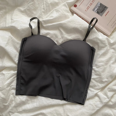 Seamless Camisole for Women Fitness Crop Tops Summer Thin Elegant Sexy All-match Casual One-piece Ice Silk Underwear Tanks Top - Smarsty