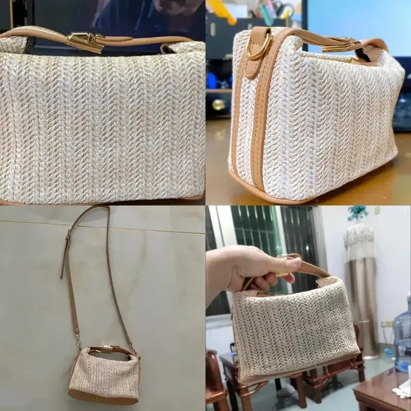 Yogodlns Summer Small Straw Handbag Crossbody Beach Bag - Smarsty