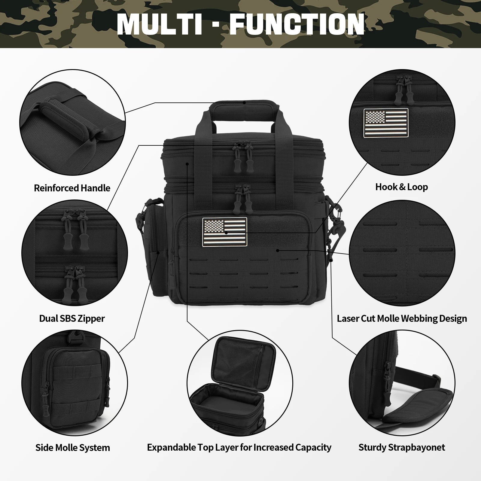 18L Tactical Insulated Lunch Box For Men Expandable - Smarsty