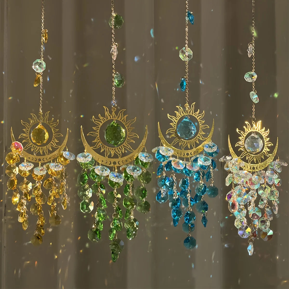 Crystal Sun Catcher Garden Set with Flame Moon Design - Smarsty