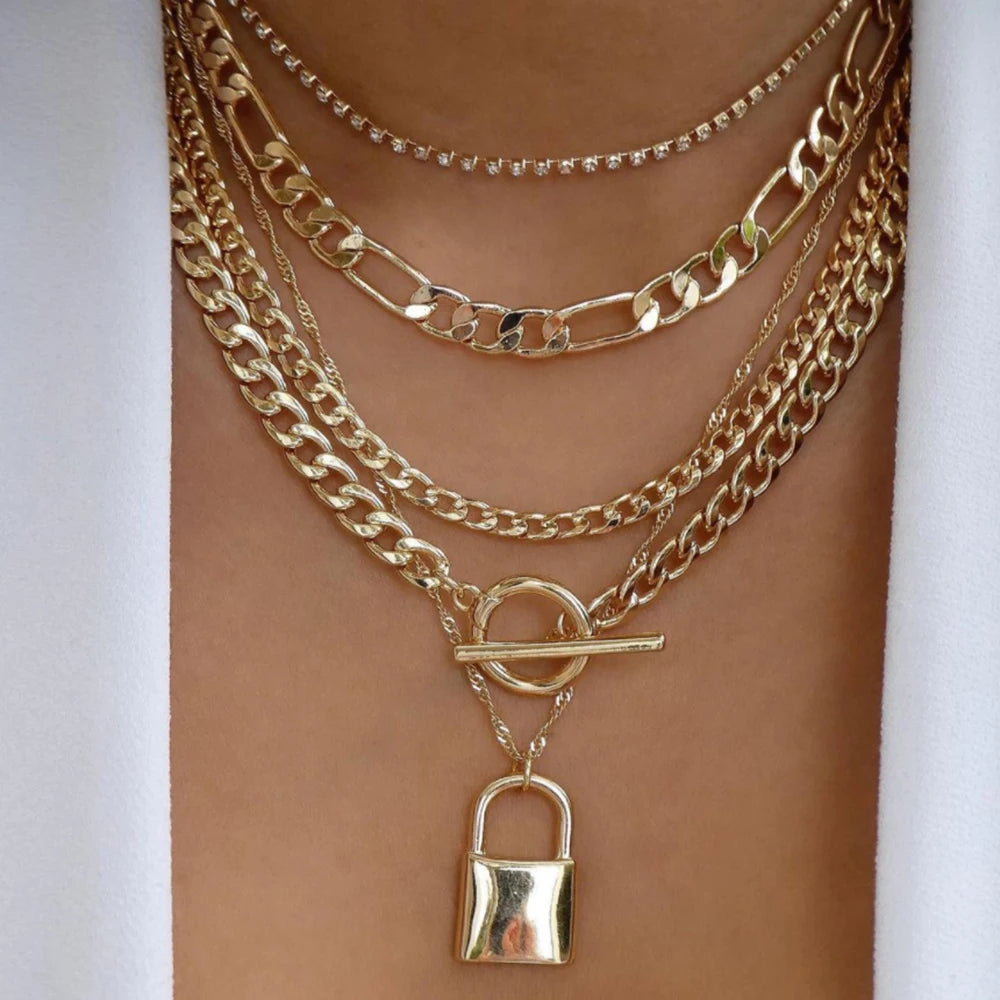 Vintage Gold Boho Layered Necklace Set for Women - Smarsty