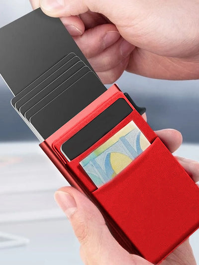 Rfid Credit Card Holder Men Thin Slim Mini Minimalist Wallets Luxury Metal Bank ID Cardholer Case Wallet for Men Carteras Choice - Smarsty