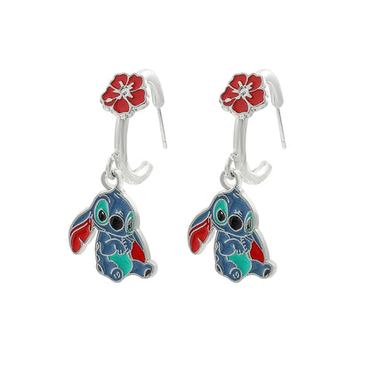Cute Disney Stitch Flower Stud Earrings for Women and Girls - Smarsty