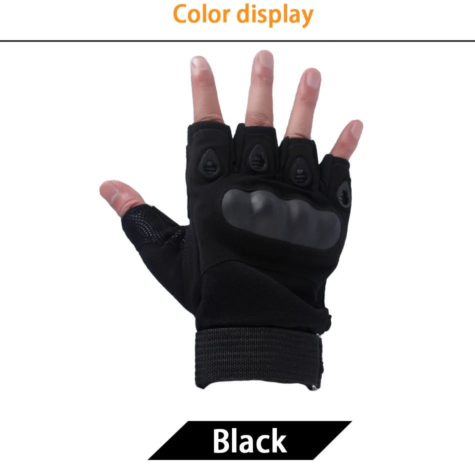 Tactical Hard Knuckle Fingerless Gloves for Combat - Smarsty