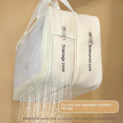 Wet-dry separation makeup bag portable toiletry bag travel essentials large capacity storage bag fitness swimming essentials - Smarsty