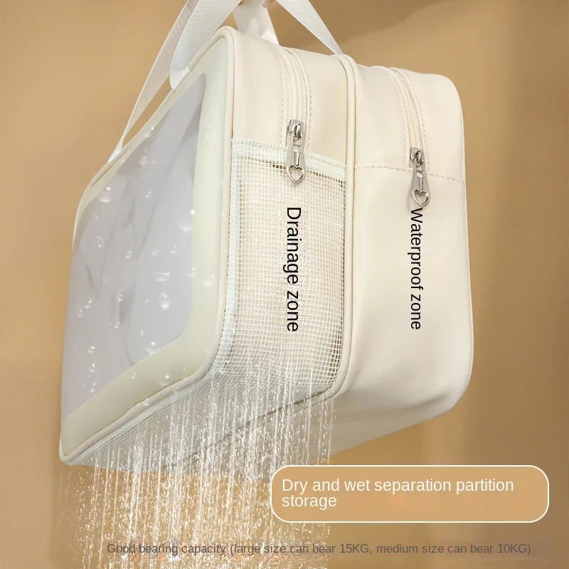 Wet-dry separation makeup bag portable toiletry bag travel essentials large capacity storage bag fitness swimming essentials - Smarsty