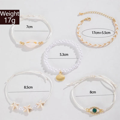 Bohemian Imitation Pearl Bracelets Set for Women - Smarsty
