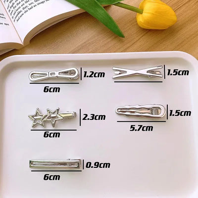 24 Pcs Silver Metal Hairpins for Fashionable Women - Smarsty