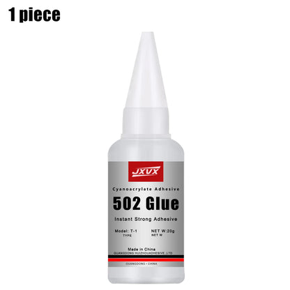 JXVX 1-5pcs 502 Super Glue Instant Quick-drying Cyanoacrylate Adhesive Leather Rubber Wood Metal Strong Bond Liquid Glue Tool - Smarsty