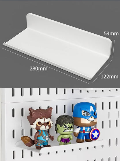 No Punching Pegboard Wall Organizer Panel Shelves For Gamer Room,bathroom,kitchen Storage Rack Organizer Pegboard Accessories