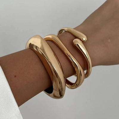 Vintage Hip Hop Metal Cuff Bangles for Women - Smarsty