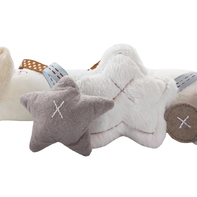 2025 New Hanging Bed Rabbit Baby Hand Bell Safety Seat Plush Toy Multifunctional Plush Toy Stroller Mobile Gifts