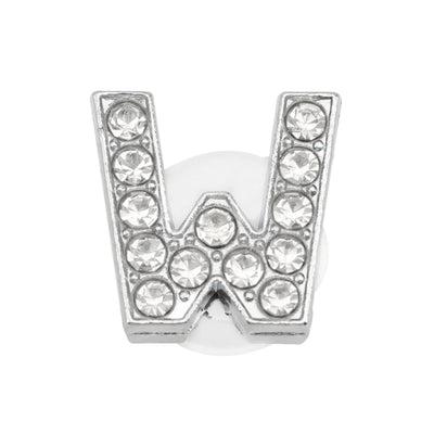 1PC Shoe Charms Glitter Rhinestone Letter Crystal Alphabet Shoes Charm Decorations Jewelry Slider Bracelet Wristbands Accessorie - Smarsty
