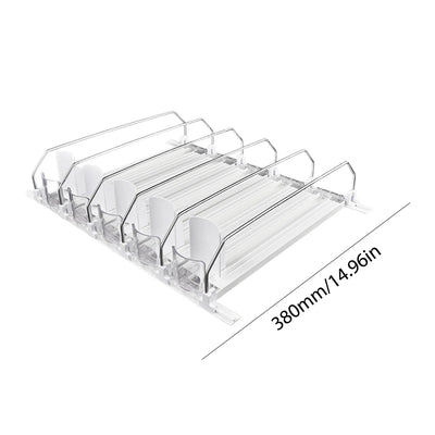 Canned Beverage Push Rack Drink Organizer Dispenser Spring Push Adjustable Width Storage Shelf E-shaped Glide for Kitchen Fridge by Smarsty