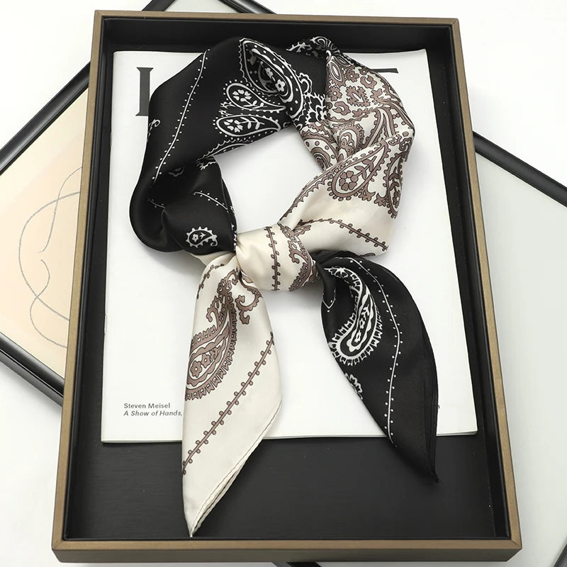 Women Silk Scarf Small Satin Square Neck Wrap - Smarsty