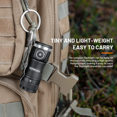 Sofirn Mini SC13 SST40 LED 1300lm Tactical 18350 Rechargeable Flashlight 6000K Keychain Emergency Torch Led Light with Magnetic - Smarsty