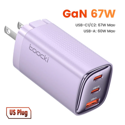 GaN USB Type C Charger With Digital Display 65W Power - Smarsty